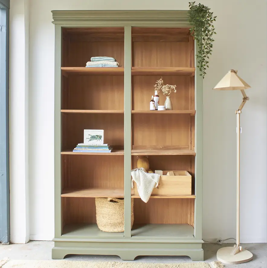 10671 - Vintage open boekenkast in Rozemarijn - Firma Zoethout