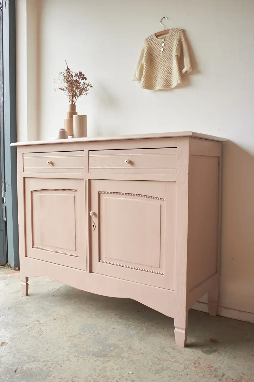 2513---Vintage-commode in-licht-roze-kleur---Firma-Zoethout-05