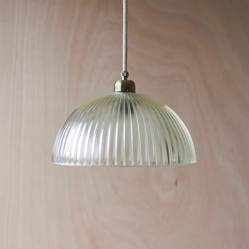 prachtig bolvormig hanglampje plissé glas 581
