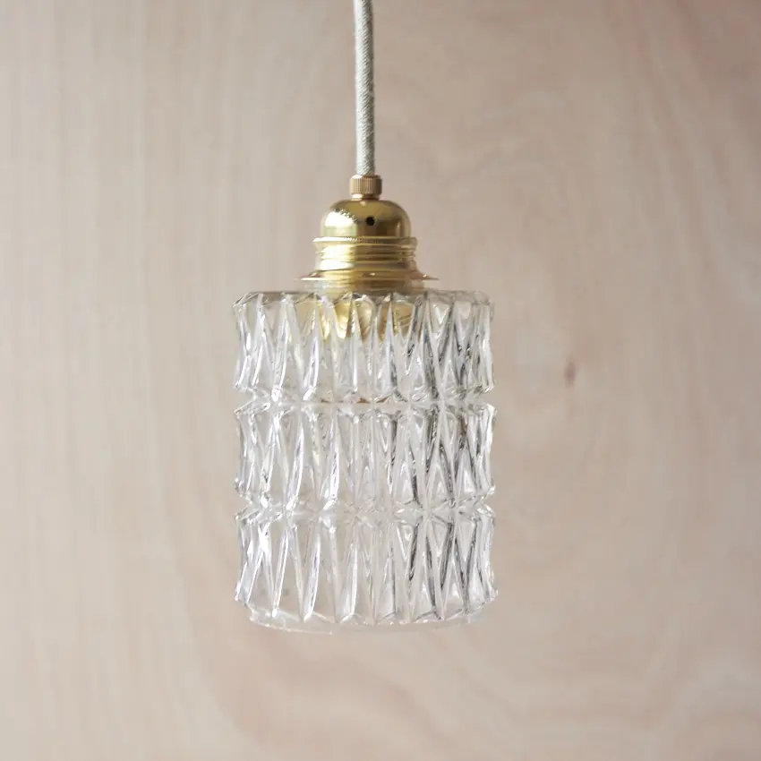 587 vintage hanglampje van helder glas