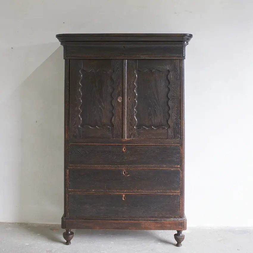 11033 vintage houten spelletjes kast