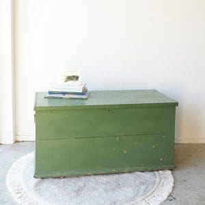 Vintage groene houten kist
