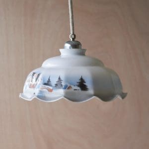 576 glazen hanglamp met idyllische winter afbeelding
