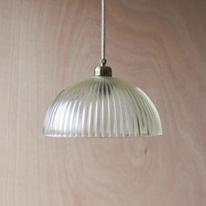 prachtig bolvormig hanglampje plissé glas 581