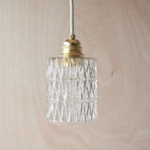 587 vintage hanglampje van helder glas