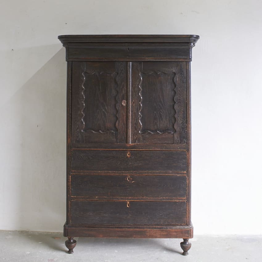 11033 vintage houten spelletjes kast